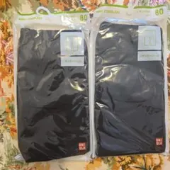 UNIQLO ベビー レギンス 7分丈 ブラック 80cm 2点セットのサムネイル