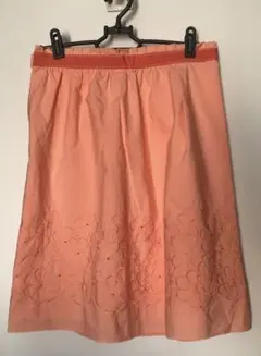 エフデ　ウエストリボンテープ　刺繍スカート　膝下丈のサムネイル