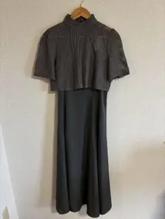 【返品可能】ワンピース パーティードレス グレー　結婚式　Lサイズ