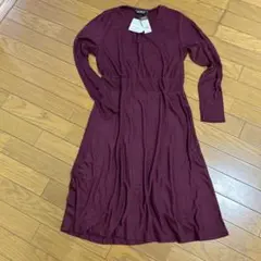Eddie Bauer バーガンディ ロングワンピース Ｌ未使用