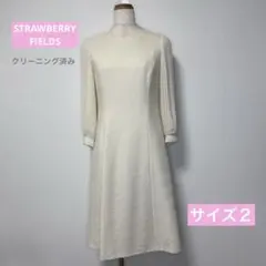 STRAWBERRY FIELDS プリーツスリーブツイードワンピースフォーマル