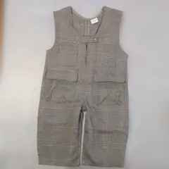 チェック柄 ノースリーブオーバーオール 80cm