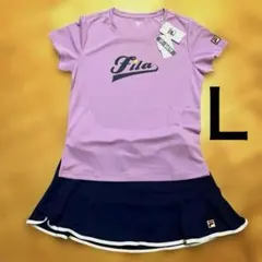 FILA♡【新品タグ付き】春色グラフィックロゴのシャツ＆フレアスコートLサイズ