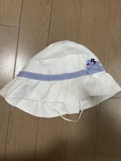 familiar フリル付きホワイトハット