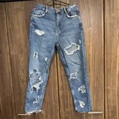 ZARA ダメージデニムパンツ　EUR36