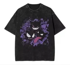ゴーストタイプポケモンTシャツ ダークグレー オーバーサイズ