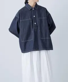 かぐれ　デニムプルオーバーシャツ　美品