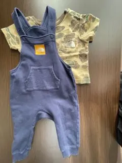 North Faceコットンオーバーオールサロペット＆Tシャツセット