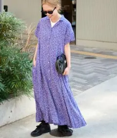 新品★アウトドア花柄シャツワンピース （シンゾーン、ZUCCa、メルシーボークーのサムネイル