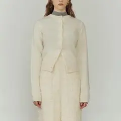 eaphi WOOL KNIT LOGO CARDIGAN