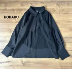 kOhAKU コハク　シフォンジレ2wayアシンメトリーシャツ　ブラック