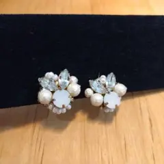 e*i様 クリスタル コットンパール イヤリング