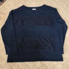 persodea ♡ネイビー レース長袖ニット М 薄手