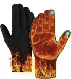 新品未使用✨手袋 メンズ 秋 冬 暖かい ニット グローブ 防寒　黒