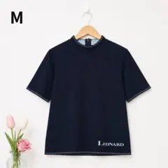 LEONARD SPORT 半袖 モックネック トップス ネイビー Mのサムネイル