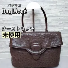 新品✨️バグリオ オーストリッチ ハンドバッグ ブラウン 最高級皮革 JRA認定
