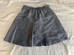 グレー プリーツスカート ゴムウエスト
