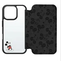 【新品】iPhone 16 Pro用 ガラスフリップケース ミッキーマウス