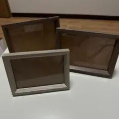 木製フォトフレーム 3個セット グレー系