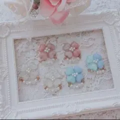 【3種】淡色 ハート 四葉のクローバー ピアス イヤリング