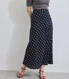 ドット柄ロングスカート　VIS