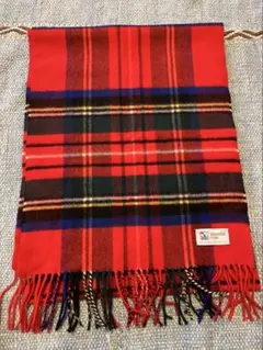 ジョンストンズ カシミヤ100％ マフラー グレー チェック 国内正規品