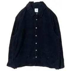 H&M コーディロイ ネイビー シャツ 長袖シャツ 長袖 USA古着 メンズ L