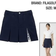 フィラゴルフ FILA GOLF プリーツスカート 紺 M ロゴ　かわいい