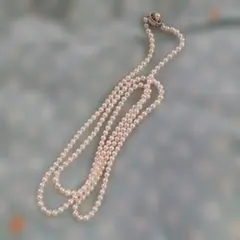 3連✨ピンク 白 セミロング 本真珠 ネックレス 4.5-6.0mm シルバー 