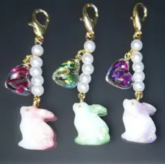 ウサギ型チャーム 3個セット