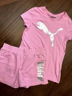 PUMA ピンク Tシャツ ショートパンツ セットアップ 130