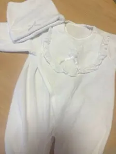 ベビー服 赤ちゃん セレモニードレス 50cm～60cmスタイ 帽子付き