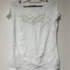 ホワイト 半袖 シャツ 刺繍入り　H&M