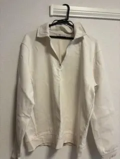 ZARA ホワイト ハーフジップ スウェット