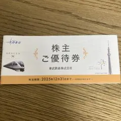 東武鉄道 株主ご優待券 株主優待券　スカイツリー、東武ワールドスクエア 2025