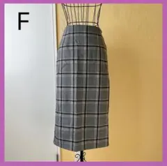 N01［新品］大人きれいめ＊細見えチェックタイトスカートレディース グレー F