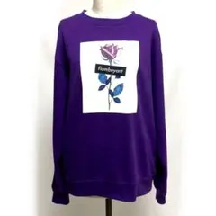 古着:WEGOトレーナー紫&プリント,メンズLサイズ[SMS3-10-2]