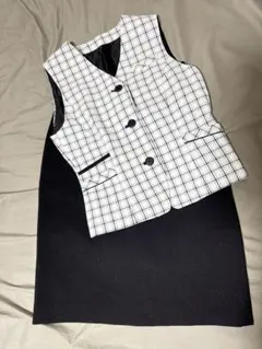 【未使用】事務服＊ベストSウエスト61＊セットアップ