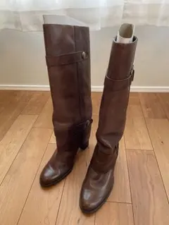 MODE KAORI カオリ　ロングブーツ　レザー　本革　ブラウン　茶系　ベルト