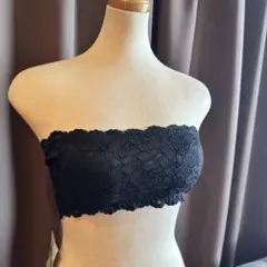 N2233 新品 ブラトップ L ブラック レース 幅広 クリアショルダー付き