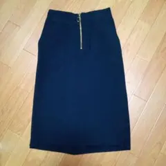 YECCA VECCA タイトスカート 裏フリース　ネイビー 濃紺