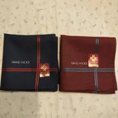 新品未使用★DAVID HICKS デービッドヒックス　ハンカチ 2枚セットのサムネイル