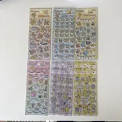 ポケモン シール　6枚セット　プチプチシール　キラキラシール　セリア