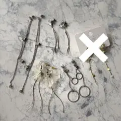 シルバー ゴールド　揺れるピアスセット 4点セット