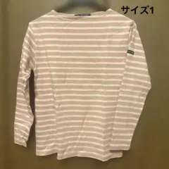 SAINT JAMES ピンクと白のストライプ 長袖Tシャサイズ1 アローズ