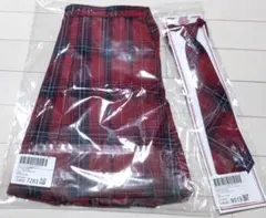 【新品】WEGO レッド系チェック柄 スカート Lサイズ&ネクタイ セット 新作