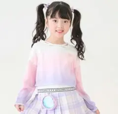 メゾピアノ　グラデーションメッシュレイヤード半袖Tシャツセット　140
