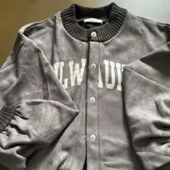 薄手スタジャン ブルゾン グレーのサムネイル