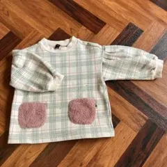 チェック柄トレーナー 100 110 モイモルン　キッズトレーナー　裏起毛