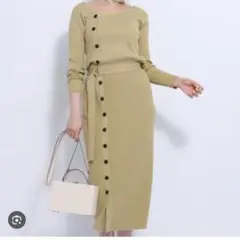 美品　マイストラーダ　ニットワンピース　ライムグリーン　Мサイズ